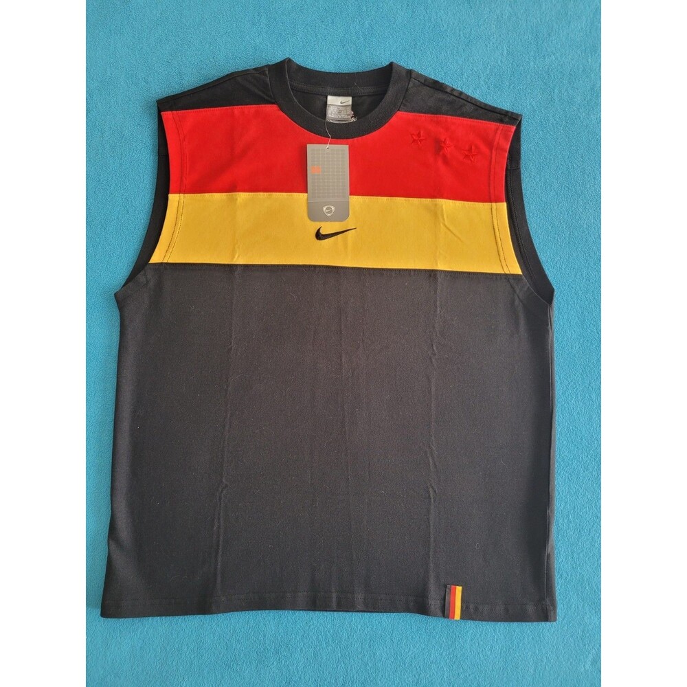 VTG Nike Germany Mens Tank Top Shirt XL Black Football Soccer National Team NWT